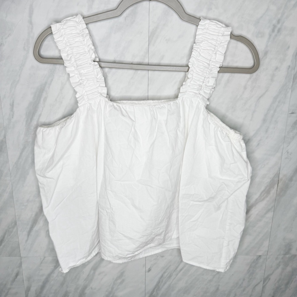 White Ruffled Strap Top - Picture 3 of 5